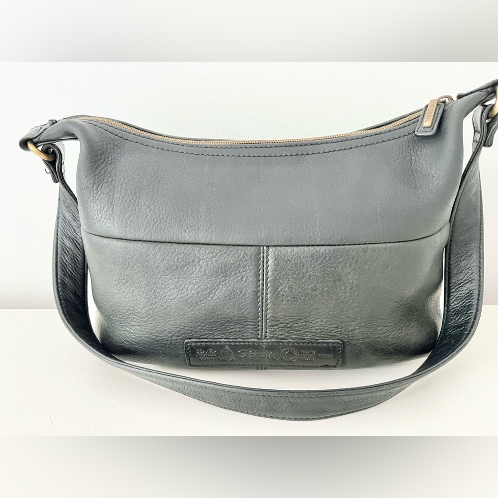 Fossil Black Leather Shoulder Bag Vintage Style 75082 - Picture 4 of 15
